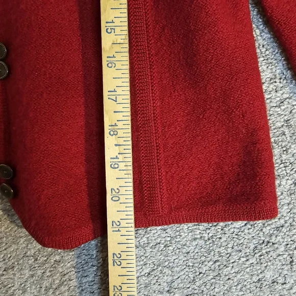 Pendleton Vintage Women's Size Medium 100% Wool Deep Red Sweater Cardigan - Picture 2 of 10